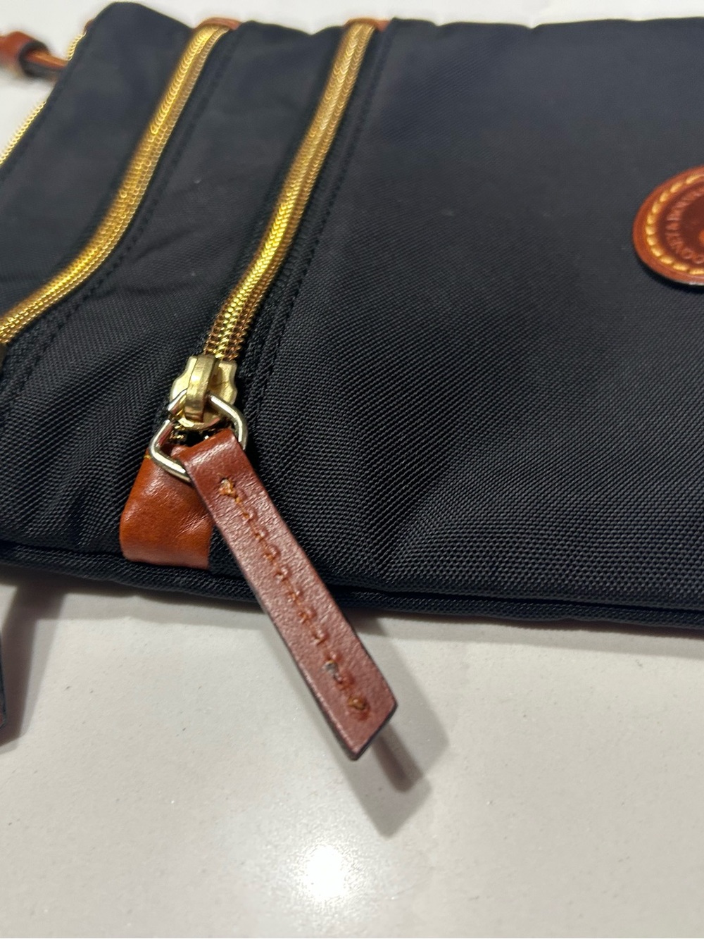 Dooney & Bourke Black Crossbody with Brown Leather Trim - Picture 10 of 16